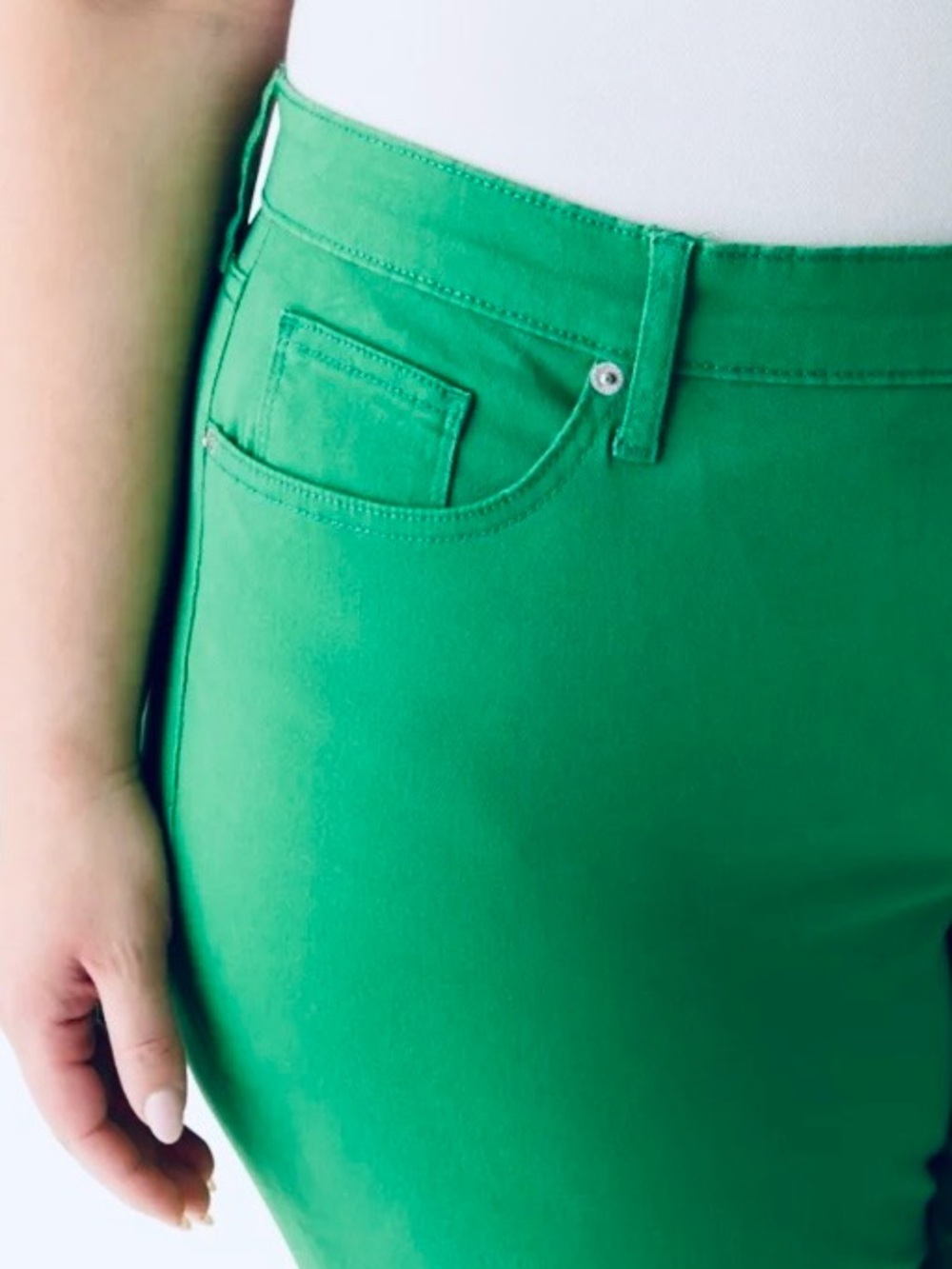 Crown & Ivy Curvy Women’s Green Crop Pants Size 22W - Picture 7 of 11